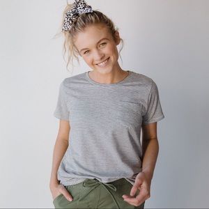 Albion fit gray striped shirt